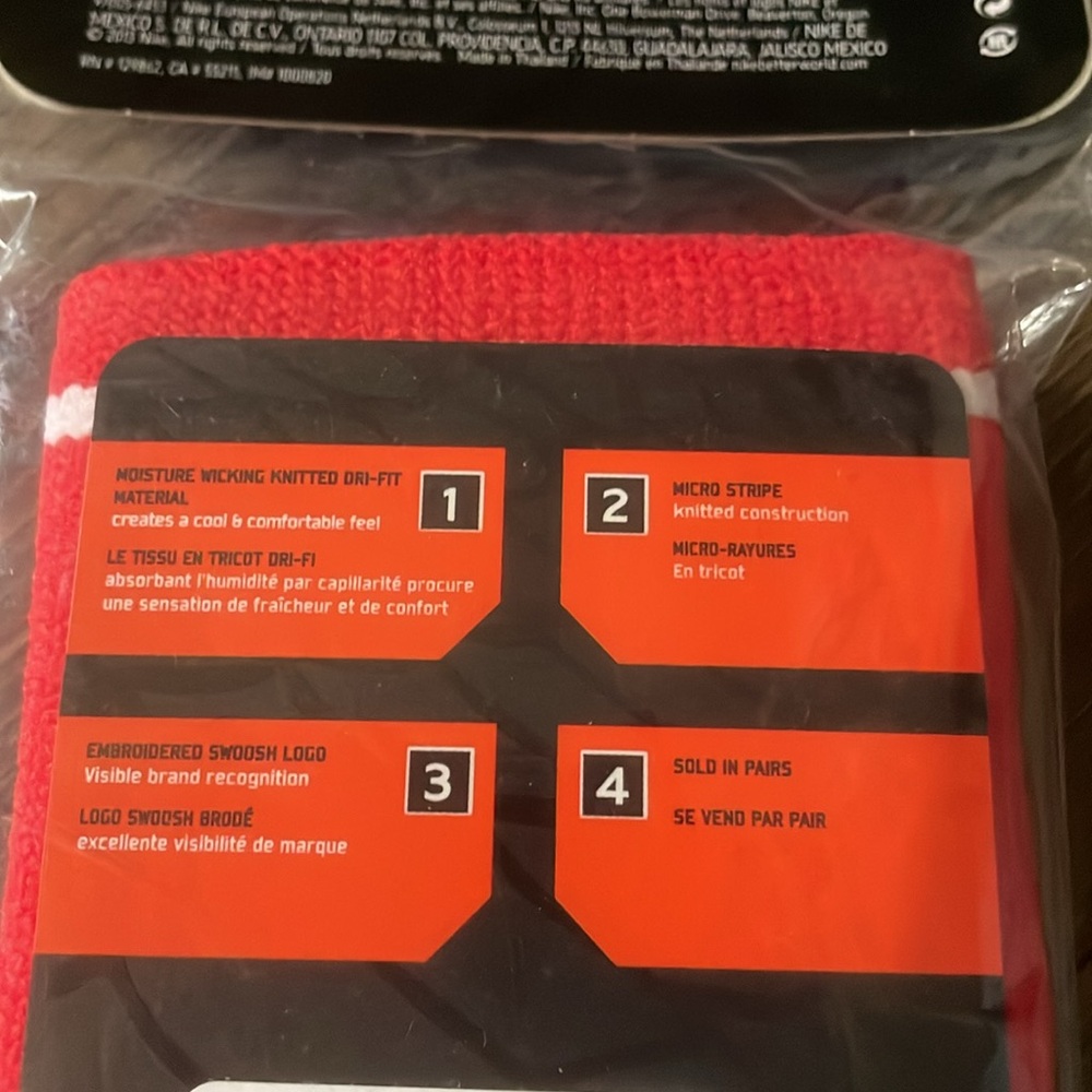 NWTs Nike Orange dry-fit doublewide wristbands - Picture 3 of 4